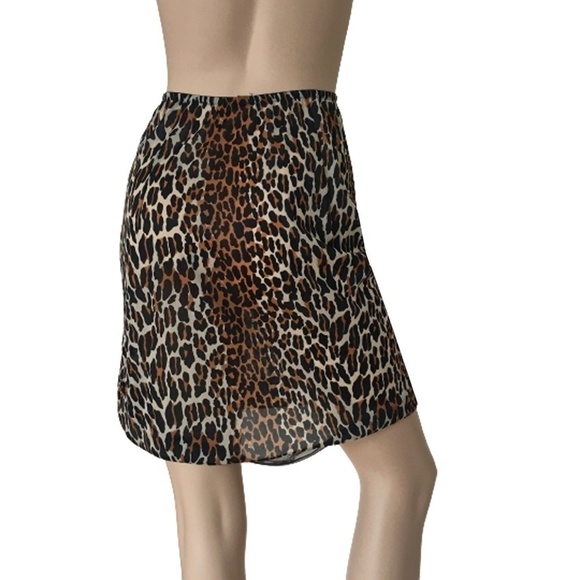 VINTAGE 60s Vanity Fair Sheer Leopard Chiffon Slip Buttons - Picture 4 of 12